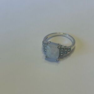 Elegant Silver Opal Ring